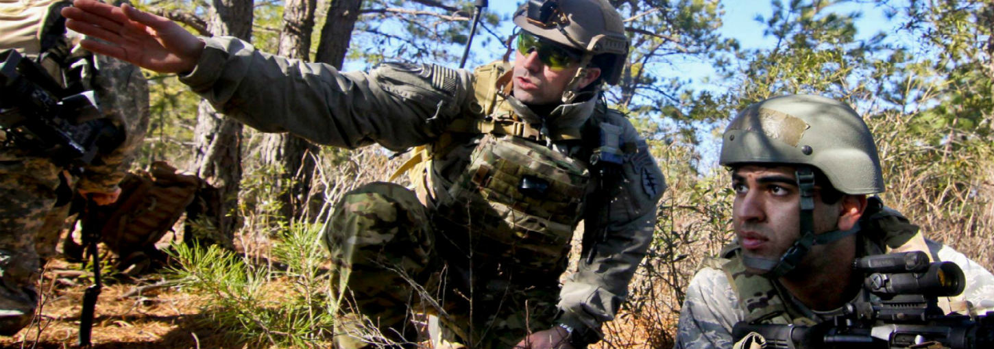 A Special Forces Soldier provides instruction on field operations.