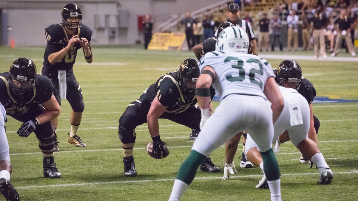 Vandal football team plays in the ASUI Kibbie Activity Center