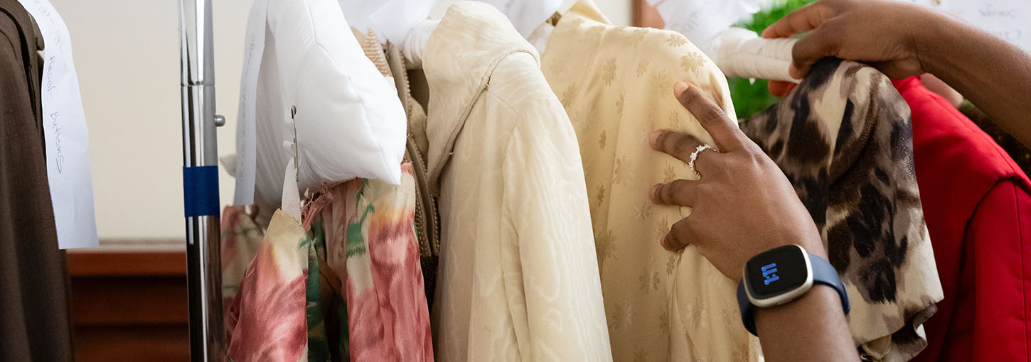 A selection of clothes from the Leila Old Historic Costume Collection.